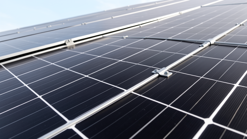 Residential rooftop solar panels on a sunny home